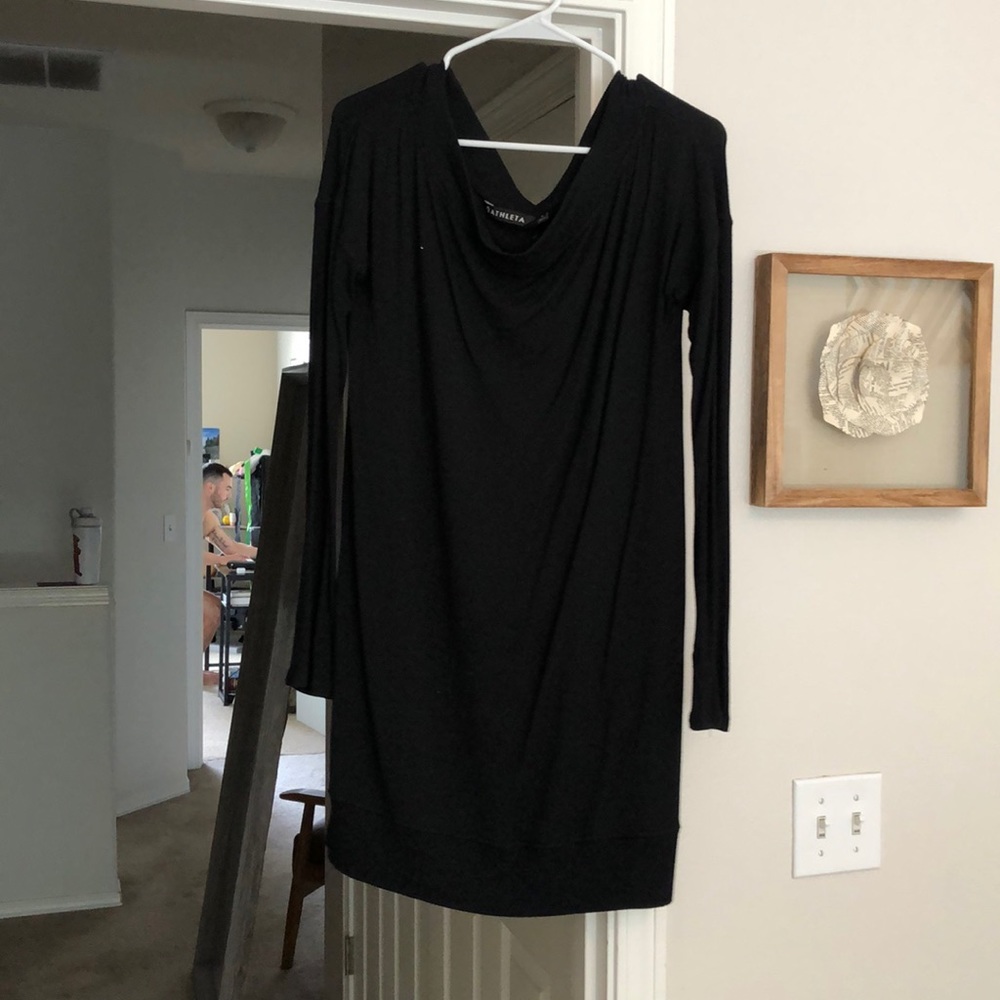Athleta Off the Shoulder Black Lounge Top/Dress